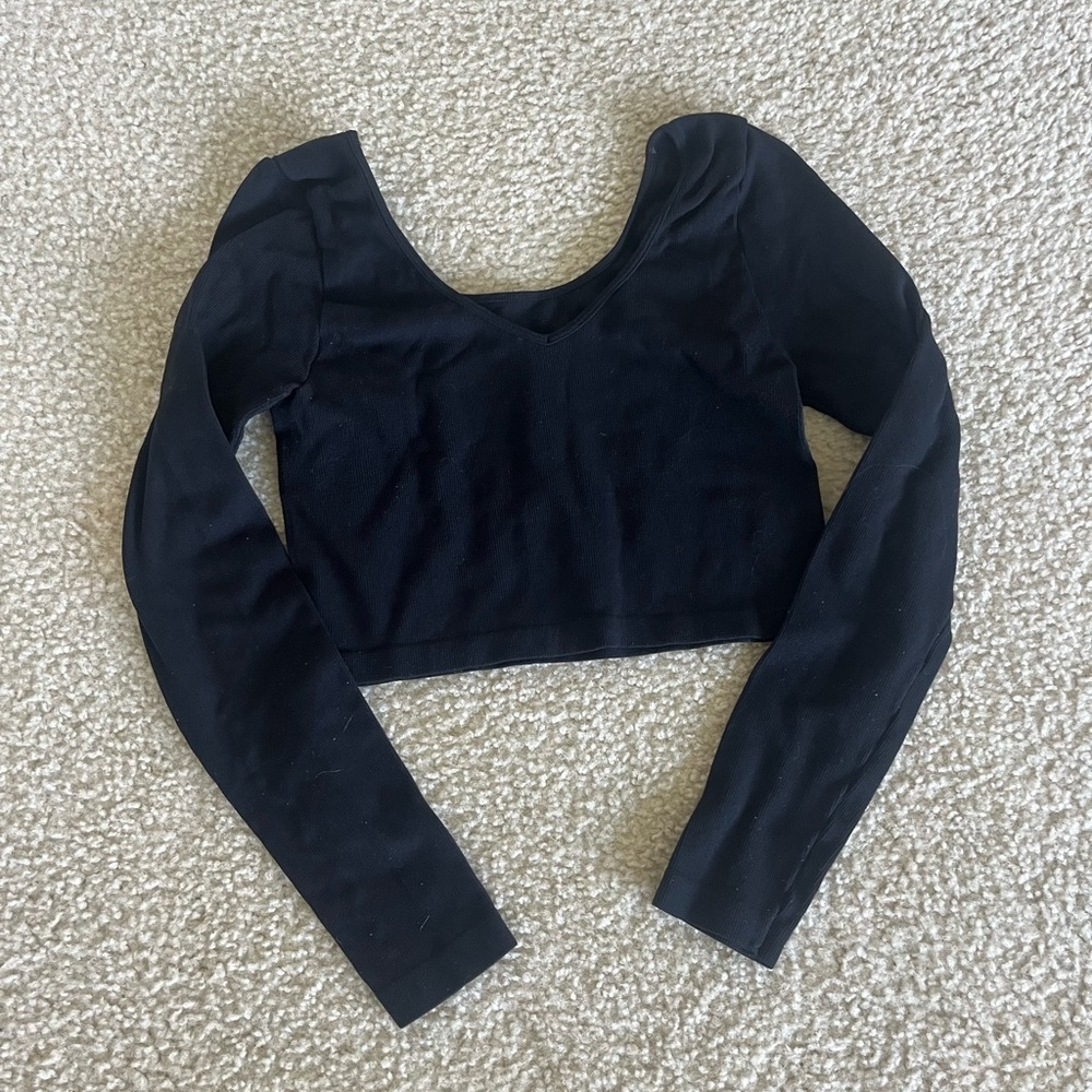 Black Wild Fable Long Sleeve Crop Top